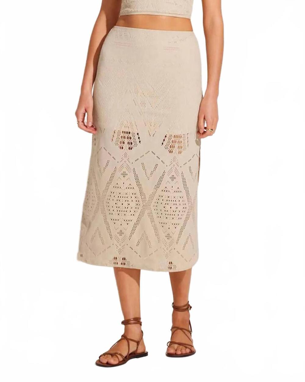 NEW VITAMIN A harper skirt in natural calico crochet